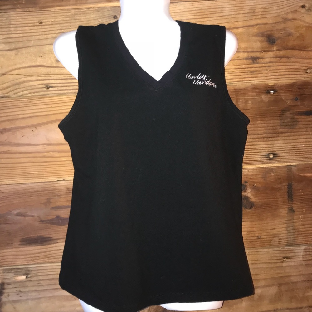Vintage Black Harley Davidson v-neck tank top